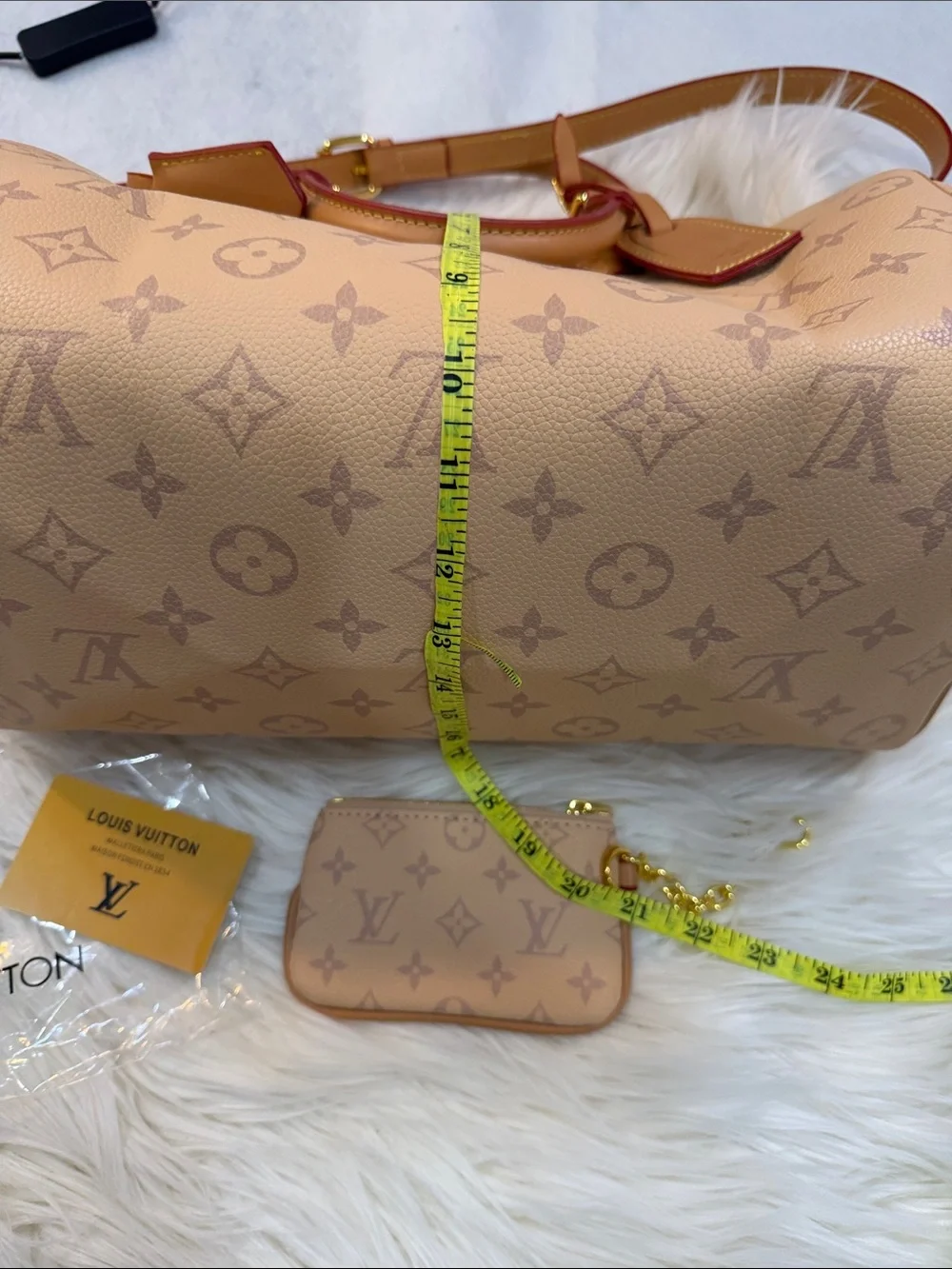 Luxury Beige Monogram Satchel Handbag
